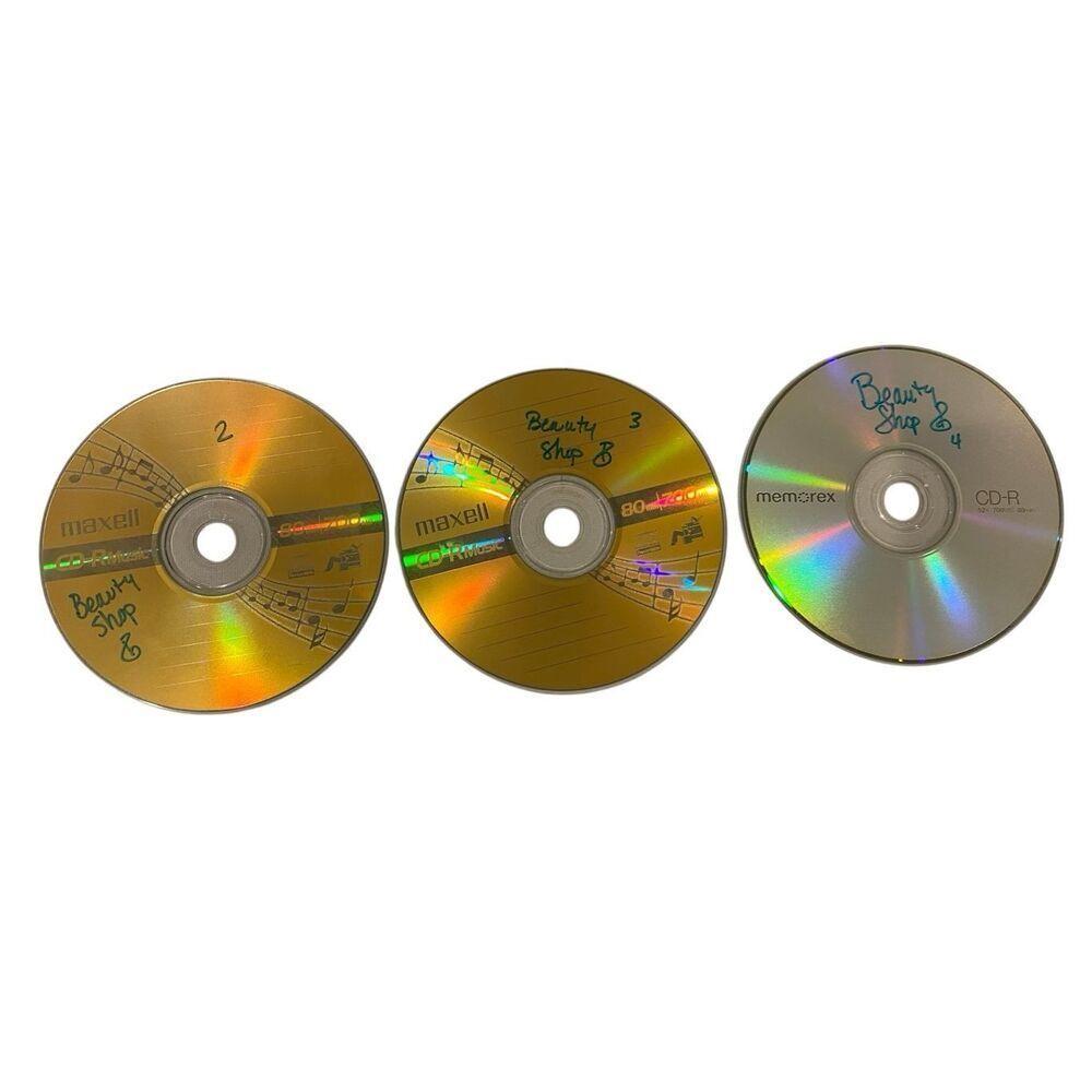 Lot Of 3 Beauty Shop Burned Mix No Cases Maxell Memorex CD-R Music Soundtrack